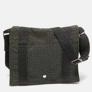 Hermes Grey Canvas Fourre Tout Besace Messenger Bag 