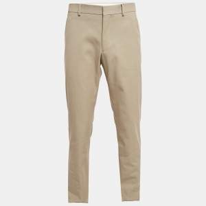 Hermes Beige Cotton Deperlant Decoupe Drill de Trousers L