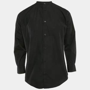 Hermes Black Cotton Button Front Shirt M