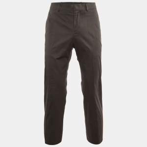 Hermes Charcoal Grey Cotton Regular Fit Pants M