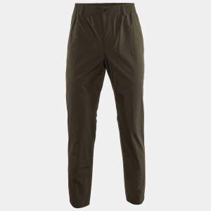 Hermes Black Cotton Drawstring Waist Tapered Pants M