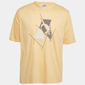 Hermès Yellow Printed Jersey Crewneck T-Shirt M