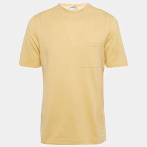 Hermès Yellow H Embroidered Cotton Crewneck T-Shirt M