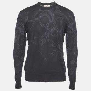 Pre Owned Hermes Navy Blue L'Instruction du Roy Patine Cashmere Knit Sweater M