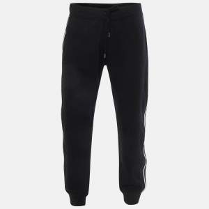 Pre Owned Hermes Black Jersey and Nylon Trim Run H Joggers L 