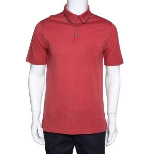 Hermes Brick Red Cotton Pique Polo T-Shirt M