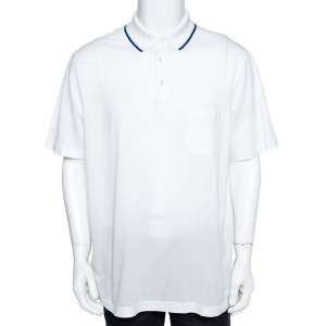 Hermès White Cotton Pique Polo T-Shirt 3XL 