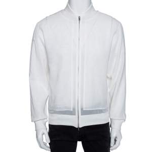 Hermes White Cotton Bomber Jacket XXXS