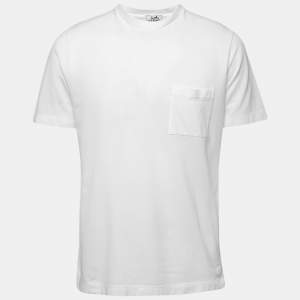 Hermes White Cotton Pique Crew Neck T-Shirt L