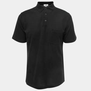 Hermes Black Cotton Pique PoloT-Shirt L