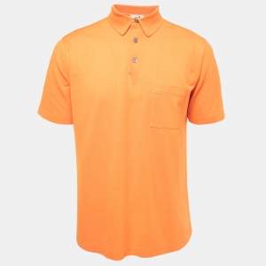 Hermès Orange Cotton Pique Polo T-Shirt L