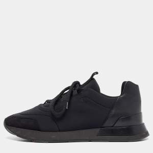 Hermes Black Nylon and Suede Buster Sneakers Size 41.5