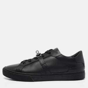 Hermes Black Leather Day Sneakers Size 44.5