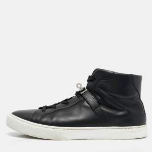 Hermes Black Leather Daydream Sneakers Size 45