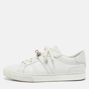 Hermes White Leather Day Sneakers Size 42