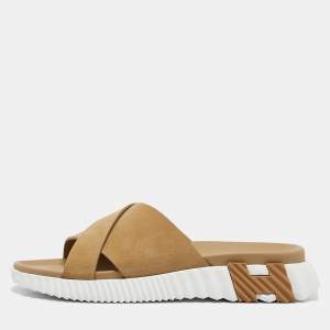 Hermès Beige Suede Infra Sandals Size 44
