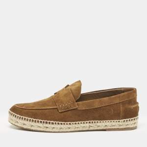 Hermes Brown Suede Trip Espadrille Flats Size 41