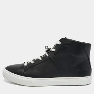 Hermes Black Leather Daydream Sneakers Size 44.5