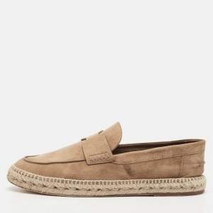 Hermes Brown Suede Trip Slip On Espadrille Size 43