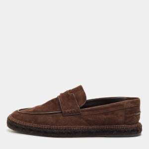 Hermes Brown Suede Trip Espadrille Flats Size 43