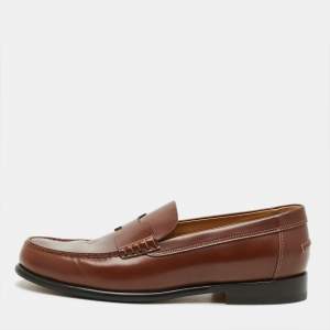 Pre Owned Hermes Kennedy Size 41 Brown Leather Loafers