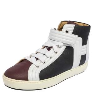 Hermes Multicolor Leather Lions High Top Sneakers Size 42