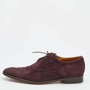 Hermes Plum Suede Lace Up Derby Size 44