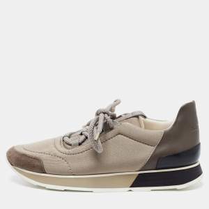 Hermes Tri Color Leather, Neoprene and Suede Buster Sneakers Size 39.5