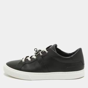 Hermes Black Leather Day Sneakers Size 44