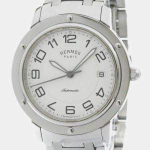 Hermes Silver Stainless Steel Clipper CP2.810 Automatic Men's Wristwatch 39 mm