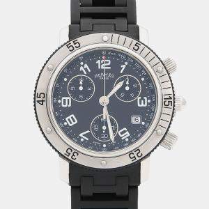 Pre Owned ساعة يد رجالية هيرمس كليبر CL2.915 كوارتز ستانلس ستيل أسود 39.5 مم