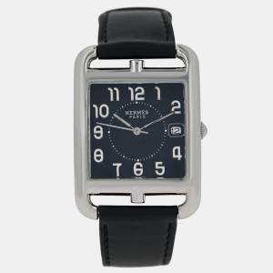 Pre Owned Hermes Cape Cod CC1.810 Quartz Black  Stainless Steel Men's Wristwatch 34 mm