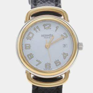 مملوكة مسبقًا Hermes Clipper Pullman PU2.240 Quartz Gold Plated Stainless Steel Women's Wristwatch 25mm