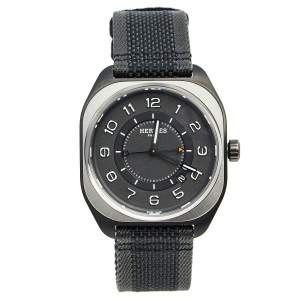 Hermès Black Titanium Fabric H08 W049432WW00 Men's Wristwatch 39 mm