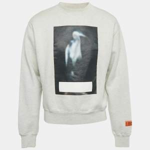 Pre Owned Heron Preston Grey Printed Cotton Sweatshirt S