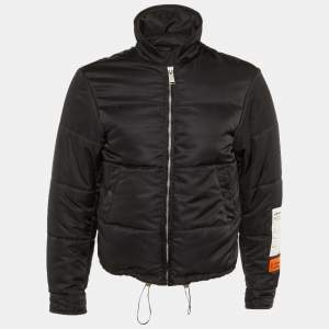 Pre Owned Heron Preston Black Nylon Puffer Jacket XXS