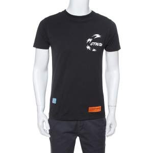 Heron Preston Black Chinese Heron Print Cotton T-Shirt XS