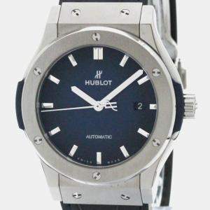 Hublot Blue Titanium Classic Fusion Automatic Men's Wristwatch 42 mm