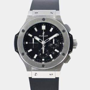 Hublot Black Stainless Steel Big Bang  Automatic Men's Wristwatch 44 mm