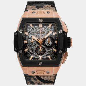 Hublot Silver 18k Rose Gold Big Bang  Automatic Men's Wristwatch 42 mm