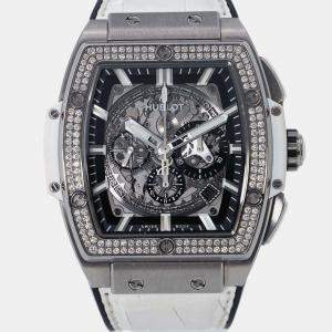 Hublot Skeleton TI/Rubber Big Bang 601.NE.0172.LR.1104.JPN19 Automatic Men's Wristwatch 45 mm