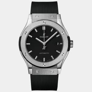 Hublot Black Titanium Classic Fusion Men's Wristwatch 42 mm
