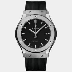 Hublot Black Titanium Classic Fusion Men's Wristwatch 45 mm