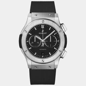 Hublot Black Titanium Classic Fusion Chronograph Men's Wristwatch 42 mm