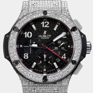 Hublot Customised Black Diamond Big Bang 301.SX.130.RX Automatic Men's Wristwatch 44 mm