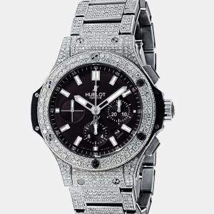 Hublot Customised Black Diamond Big Bang 301.SX.1170.RX Automatic Men's Wristwatch 44 mm