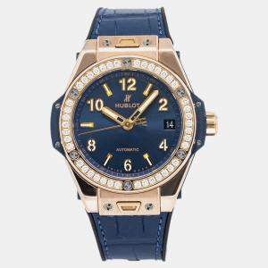 Hublot Big Bang OneClick 465.OX.7180.LR.1204 Automatic Blue 18k Rose Gold Men's Wristwatch 39mm