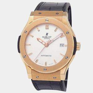 Hublot Classic Fusion 511.OX.2611.LR Automatic Silver 18k Rose Gold  Men's Wristwatch 45 mm
