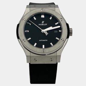Pre Owned Hublot Classic Fusion 565.NX.1470.RX Automatic Black Titanium Unisex Wristwatch 38 mm
