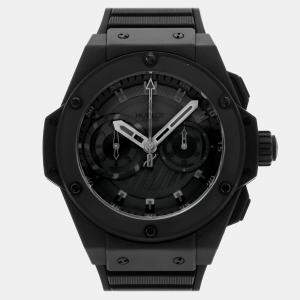 Pre Owned ساعة يد رجالية هوبلو بيج بانغ كينغ باور "فودرويانت" 715.CI.1110.RX مستعملة أوتوماتيك سوداء سيراميك 48 مم